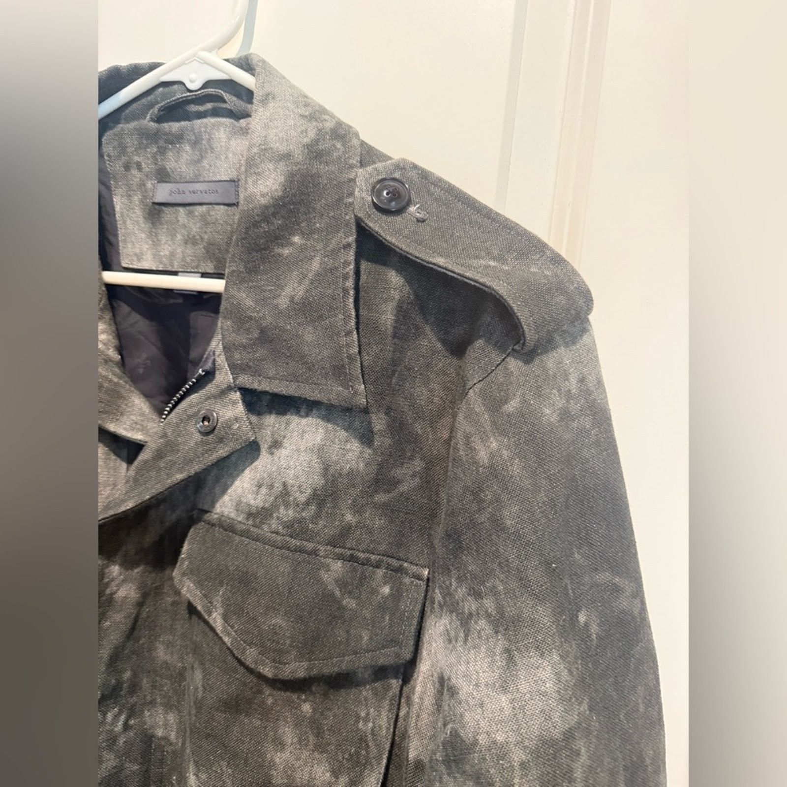 John Varvatos John Varvatos Military Field Jacket Gray Acid Wash 50 L Size US L / EU 52-54 / 3 - 5 Thumbnail