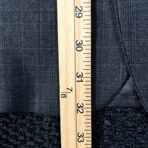 Joseph Abboud Joseph Abboud Mens Blazer Jacket Wool Gray Plaid Loro Piana 40L Coat Suit Jacket Man Mens Size 40R - 6 Thumbnail