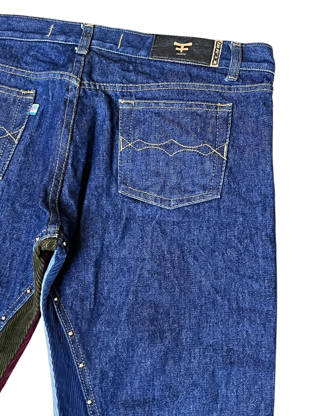 Japanese Brand sick🔥BEBE x KOSIUKO corduroy patchwork & bead flared jeans Size US 34 / EU 50 - 9 Thumbnail
