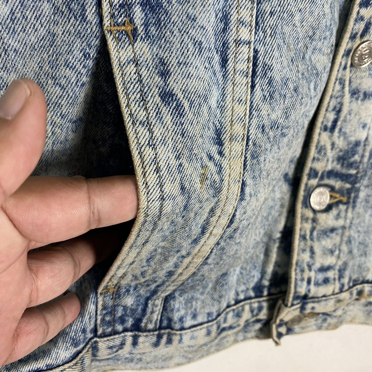 Big John Vintage Big John Acid Wash Blue Denim Jacket Size US M / EU 48-50 / 2 - 9 Thumbnail