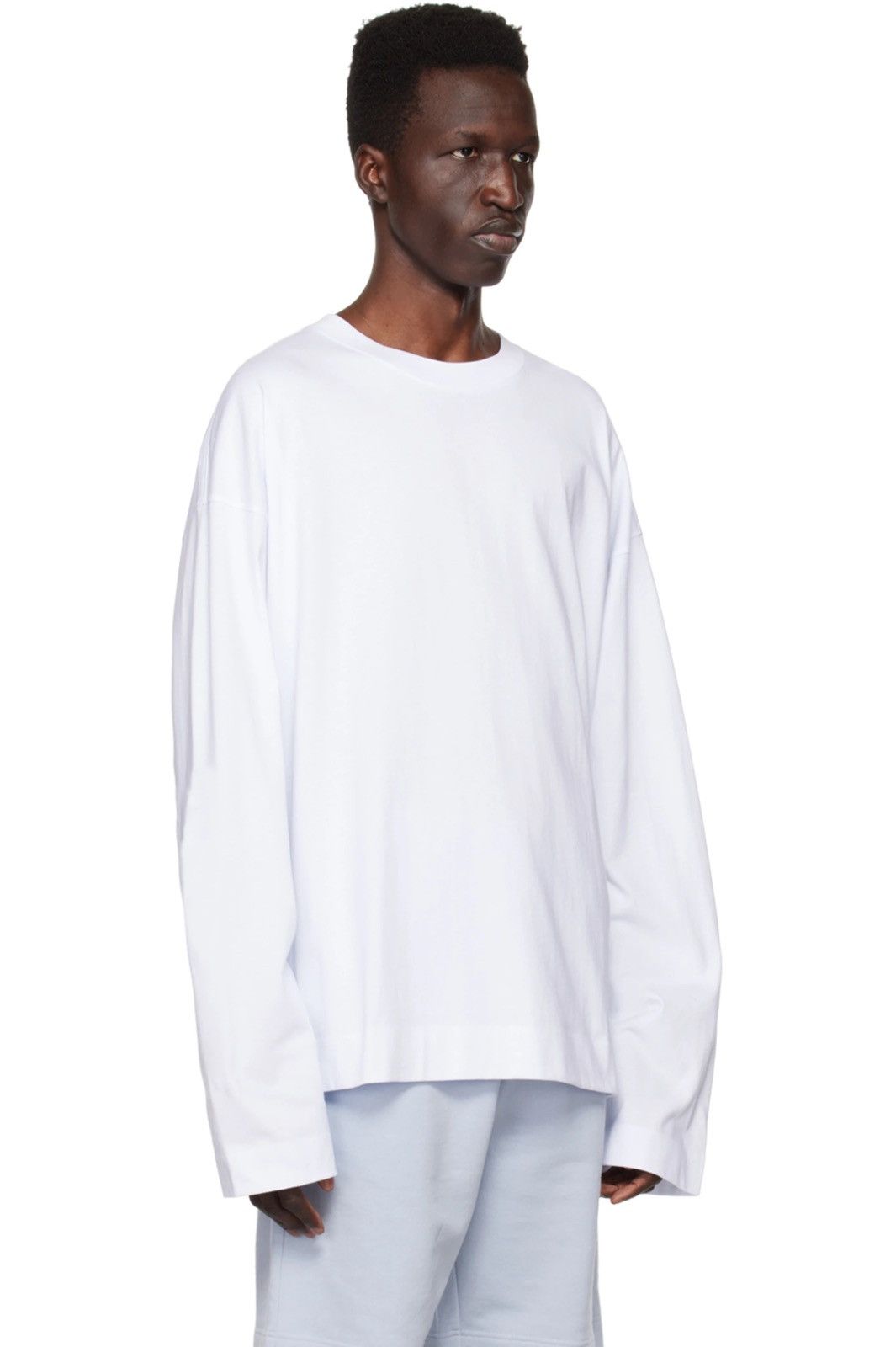 Dries Van Noten White Crewneck Long Sleeve T-Shirt Size US S / EU 44-46 / 1 - 7 Thumbnail