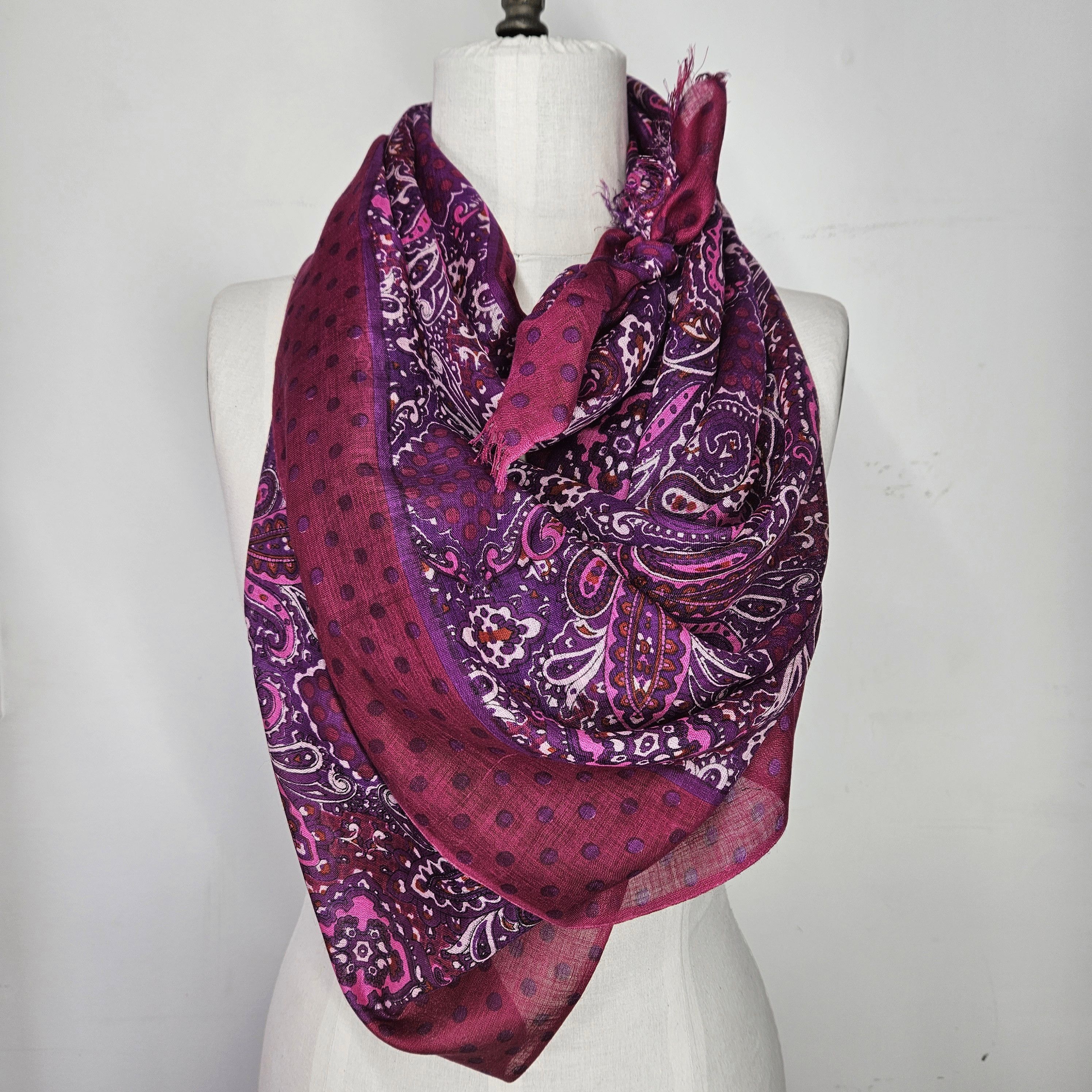 Banana Republic Banana Republic 60x37" Sarong Scarf Silk Wool Floral Paisley Size ONE SIZE - 2 Thumbnail