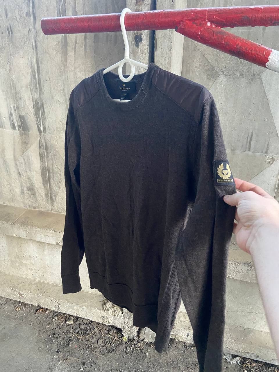 Belstaff Belstaff wool distressed Brown Luxury Sweater Size US M / EU 48-50 / 2 - 1 Thumbnail