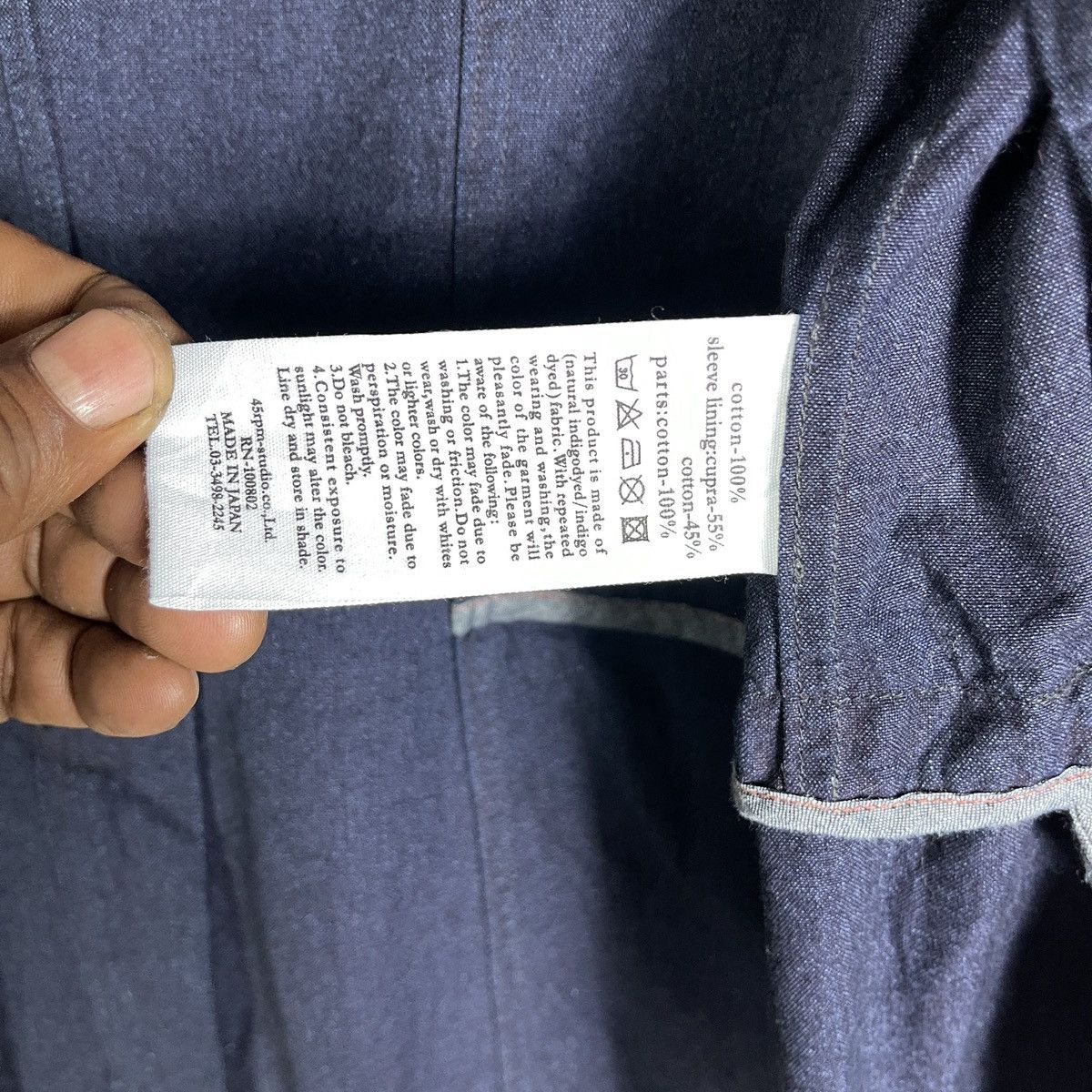 45rpm 45rpm Indigo Chore Jacket — French × Japanese Fusion Size US M / EU 48-50 / 2 - 7 Thumbnail