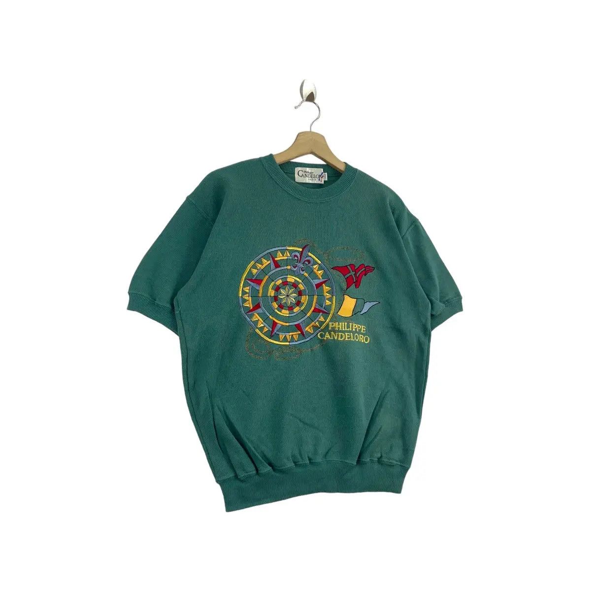 Vintage Vtg PHILIPPE CANDELORO PARIS Embroidered Olympic Sweatshirt Size L / US 10 / IT 46 - 3 Thumbnail