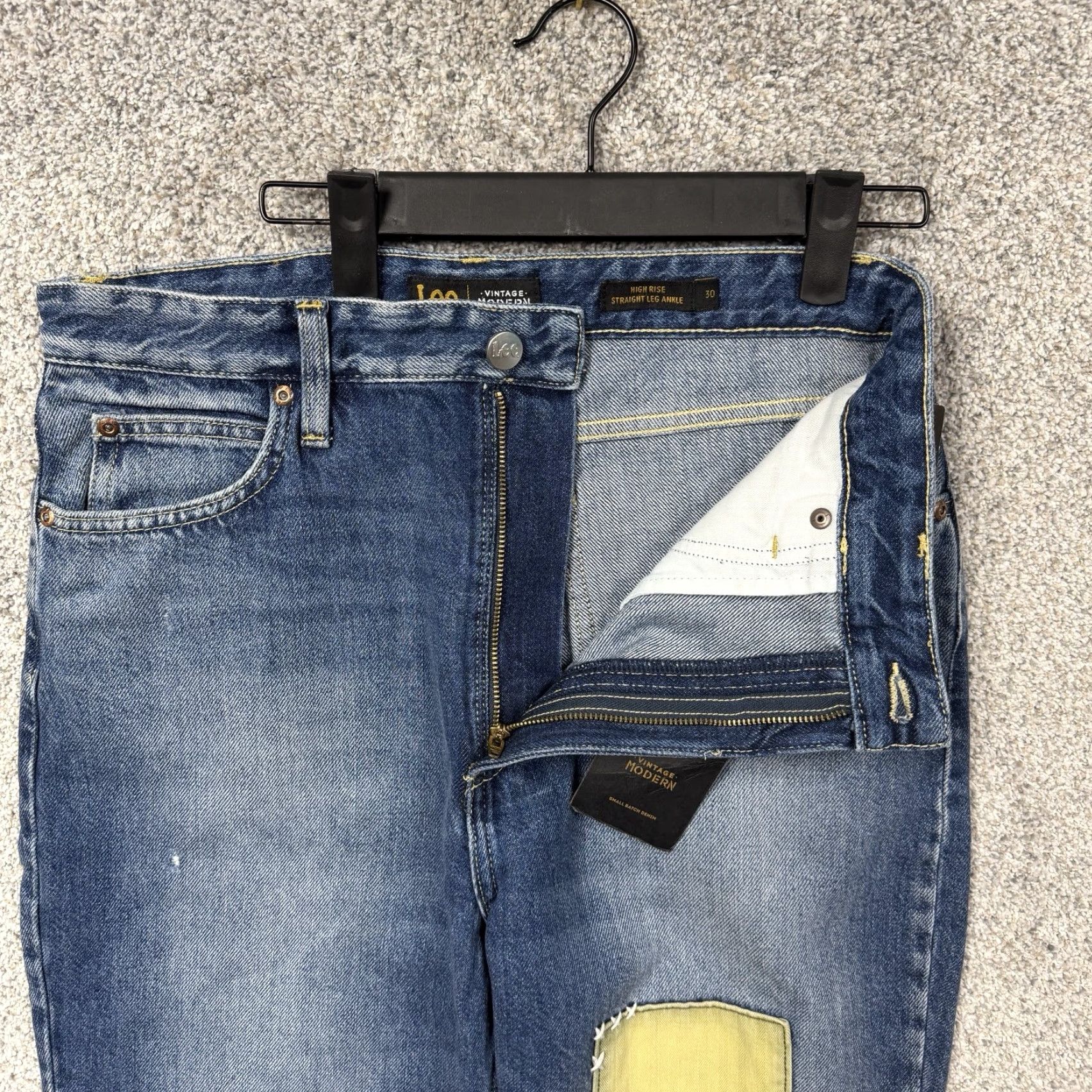 Lee Lee Vintage Modern Jeans Womens 30 Blue High Rise Straight Patchwork Denim Jeans Size 30" / US 8 / IT 44 - 7 Thumbnail