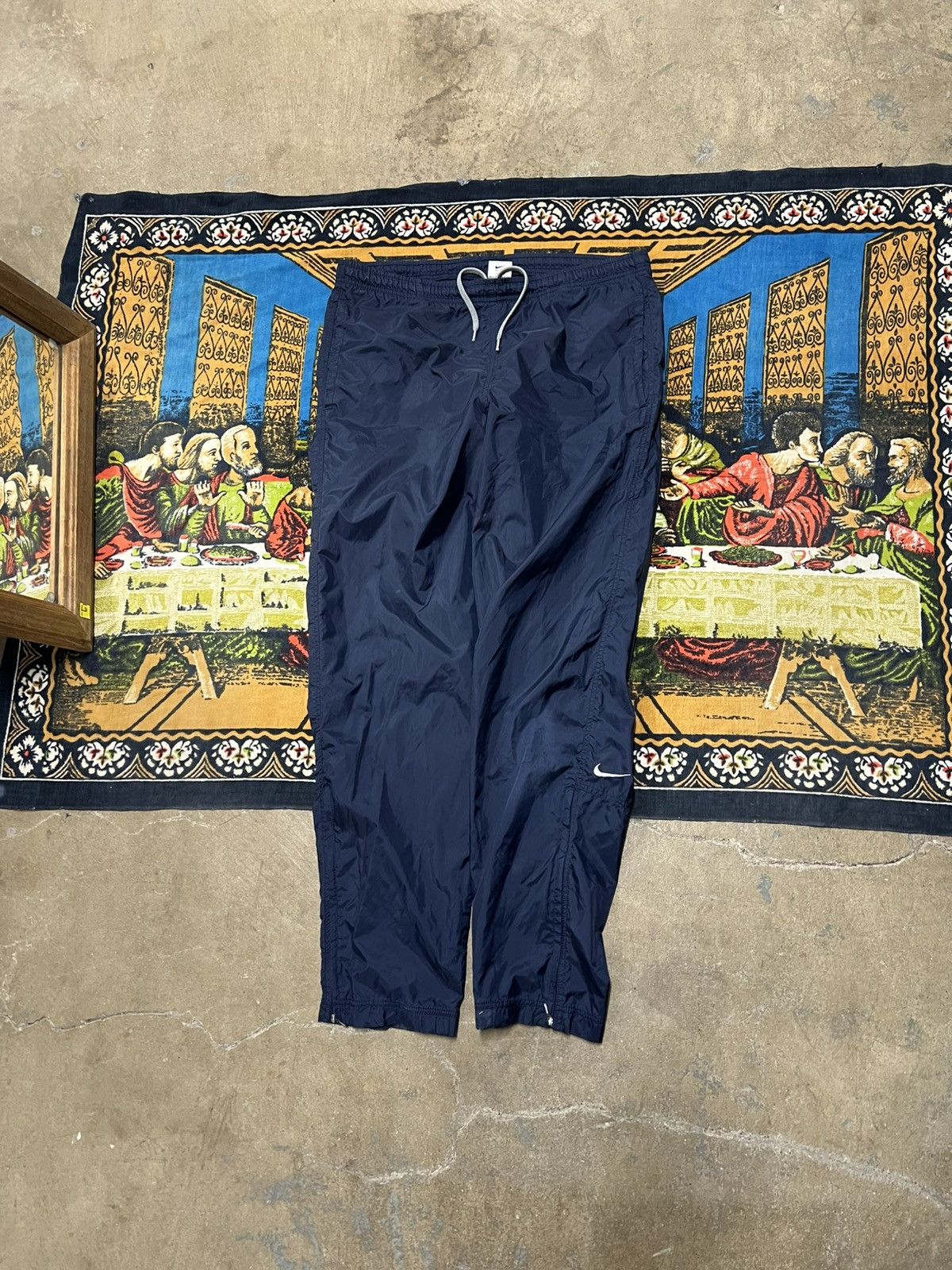 Nike Vintage Nike navy track pants Size medium baggy cuffed y2k Size US 32 / EU 48 - 1 Thumbnail