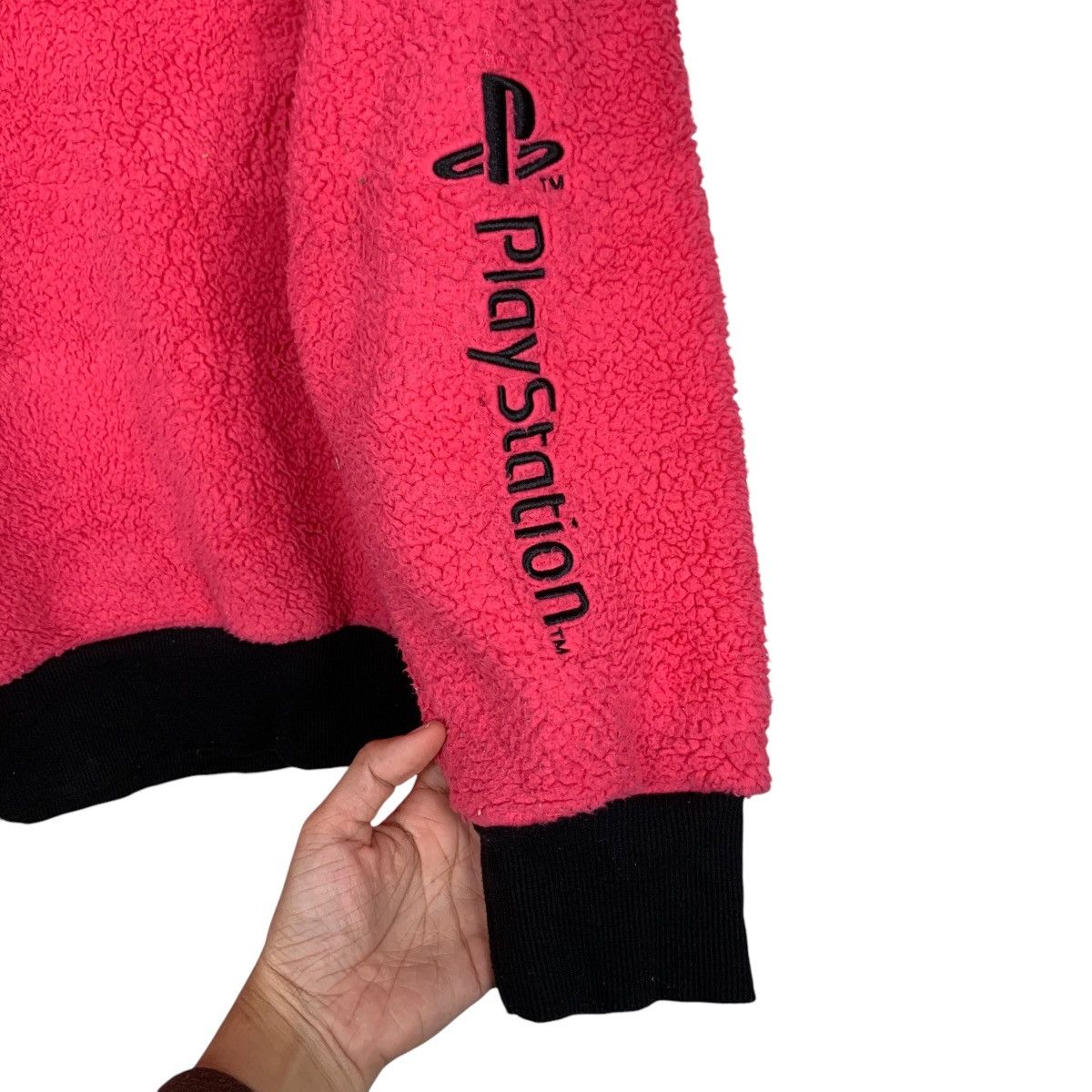 GU PLAYSTATION Embroidery Logo Pullover Pink Fleece #1587-C71 Size US XL / EU 56 / 4 - 9 Thumbnail