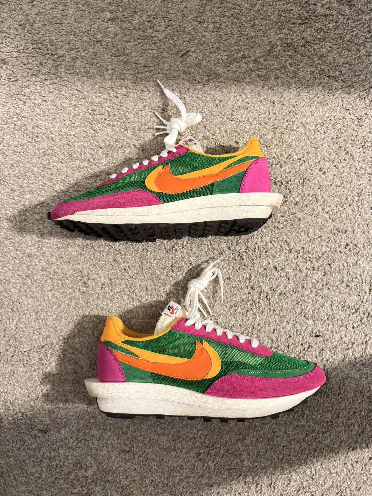 Nike × Sacai Nike x Sacai LDWaffle Green Multi / Pine Green-Orange-Pink Size US 13 / EU 46 - 1 Thumbnail