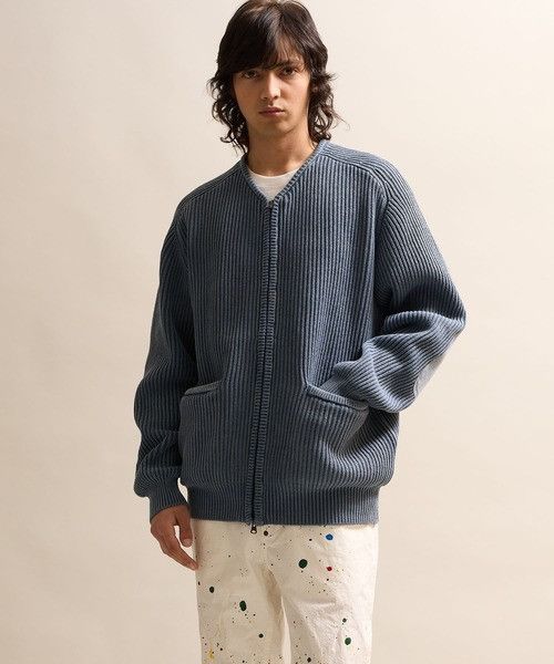 Number (N)ine number nine VINTAGE OVERDYE ACID WASHED ZIP CARDIGAN Size US L / EU 52-54 / 3 - 3 Thumbnail