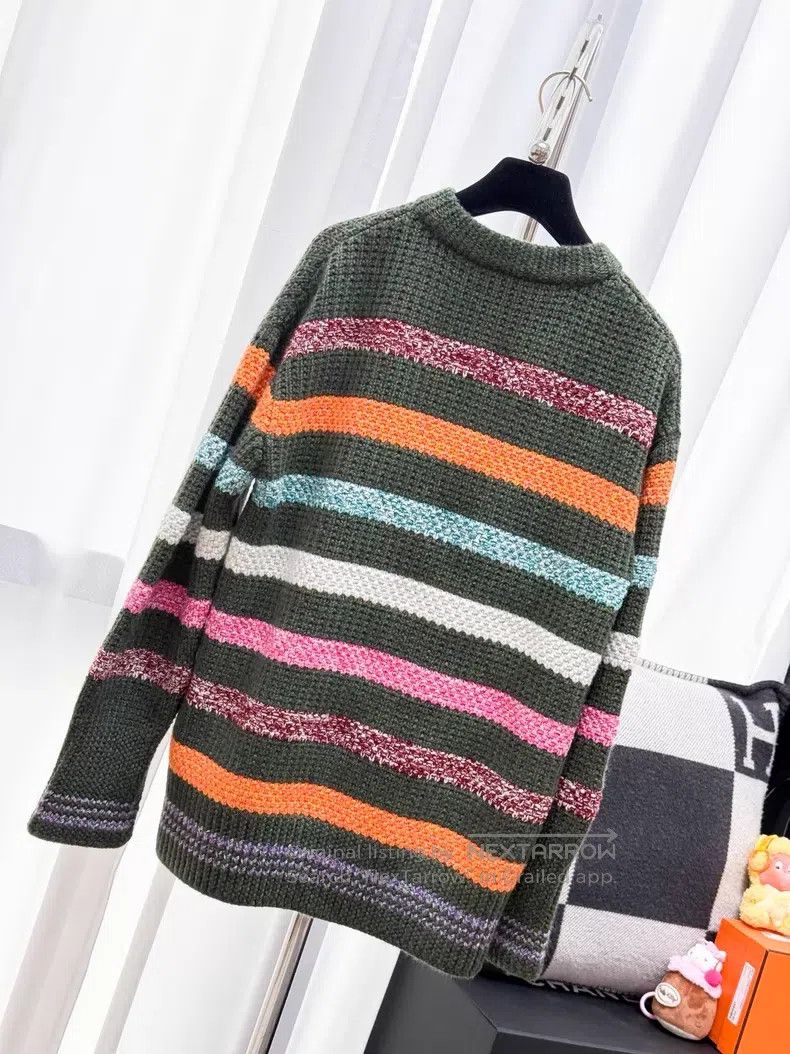 Chanel Chanel Knitted cardigan jacket with colorful striped glaze Size XXS / US 00 / IT 34 - 3 Thumbnail