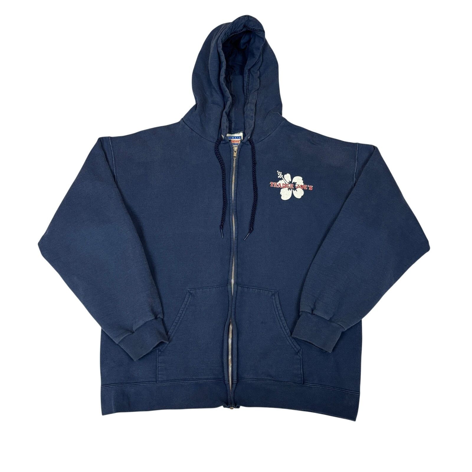 Vintage Vintage 90s Trader Joe's Full Zip Hoodie Hawaiian Flower Size US M / EU 48-50 / 2 - 1 Thumbnail