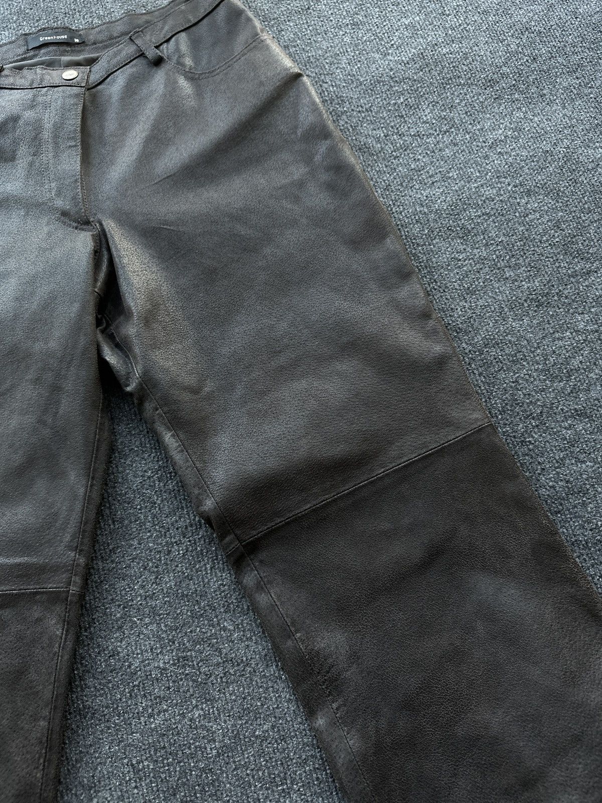 Leather 🚨Vintage leather pants motorcycles dark brown LUXURY Y2K Size 29" - 6 Thumbnail