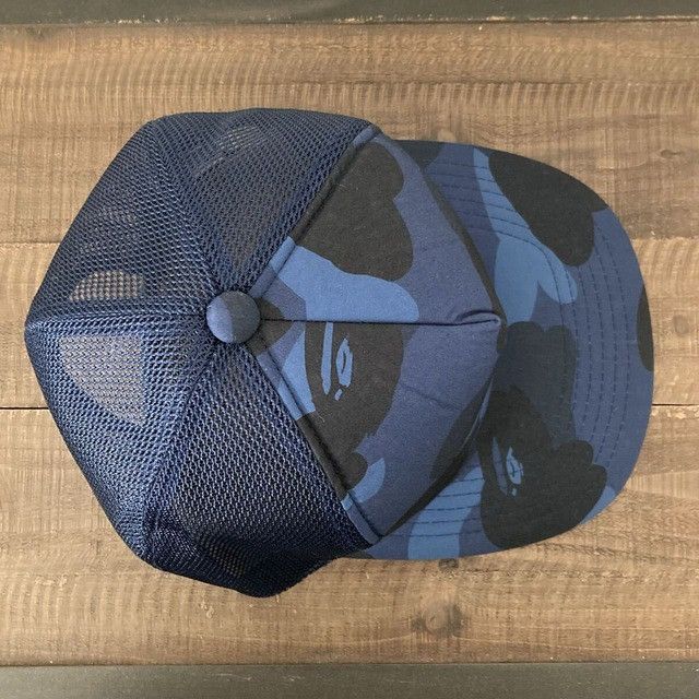 Bape 🔥Vintage🔥 BAPE BLUE CAMO trucker hat cap a bathing ape NIGO Size ONE SIZE - 5 Thumbnail