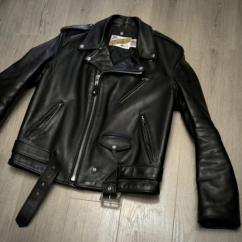 Schott Schott 118 lapel cable-stayed heavy cowhide biker jacket Size US L / EU 52-54 / 3 - 1 Thumbnail