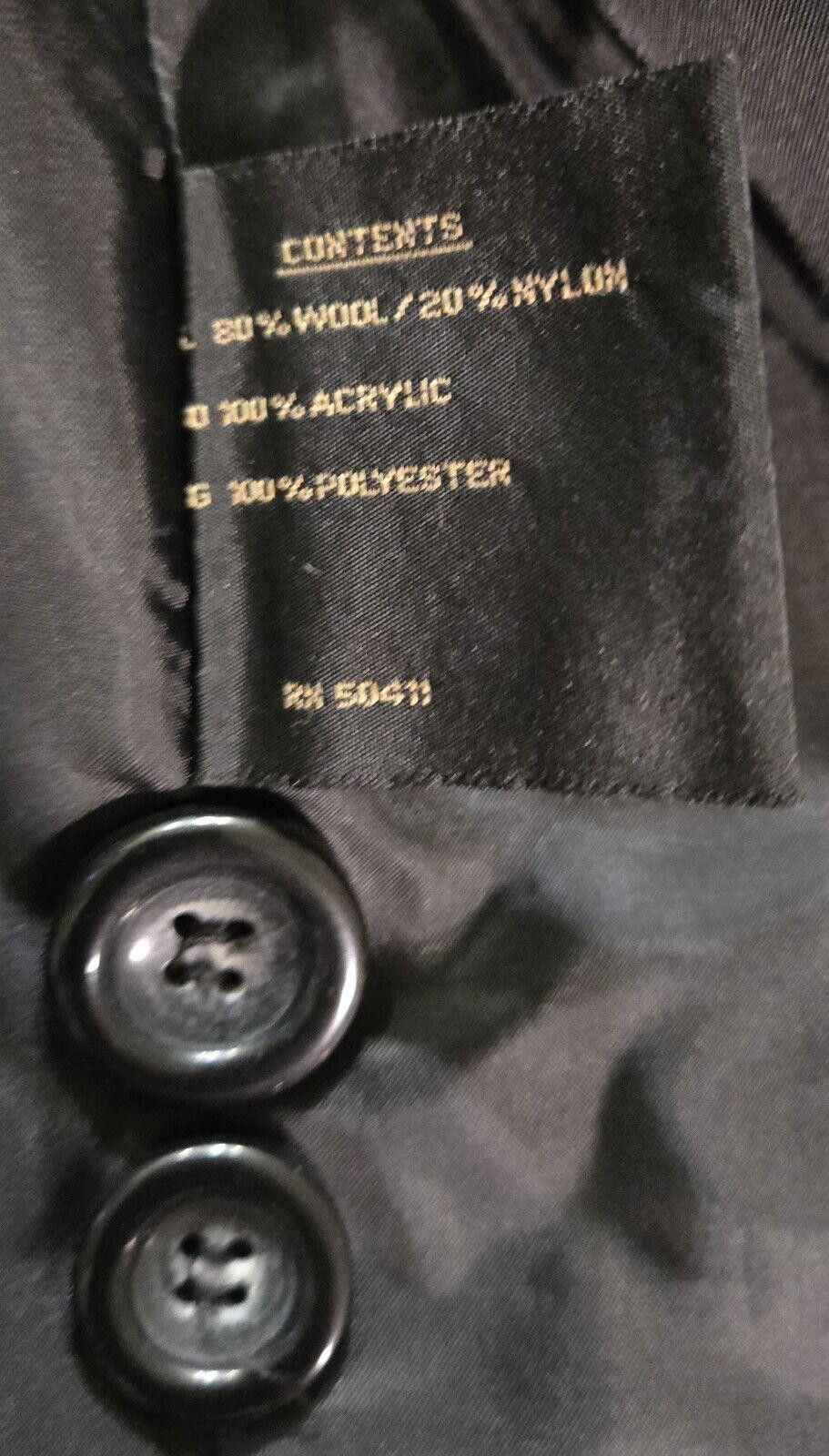 Designer Fleet Street Wool Black Peacoat Turtle Neck & Buttons XL Size XL / US 12-14 / IT 48-50 - 7 Thumbnail