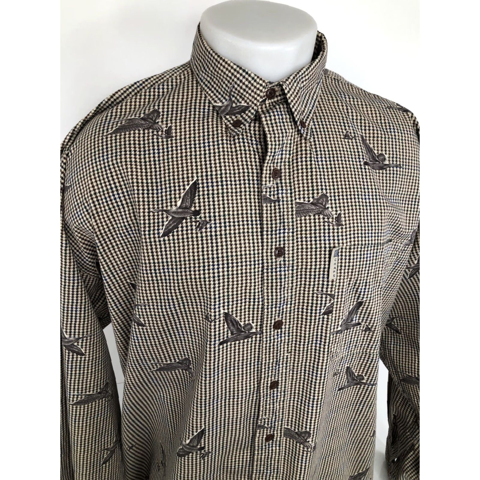 Ralph Lauren CHAPS / RALPH LAUREN Vintage DUCK / HOUNDSTOOTH Hunting Mens XL/2XL TALL Shirt Size US XL / EU 56 / 4 - 2 Thumbnail