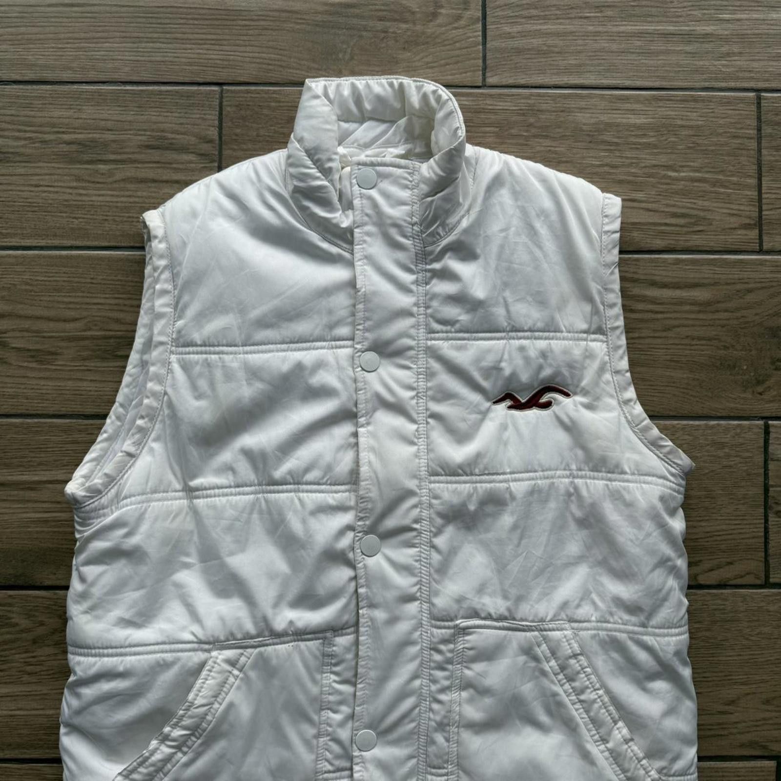 Other Y2K Hollister White Down Puffer Vest Size M / US 6-8 / IT 42-44 - 2 Thumbnail