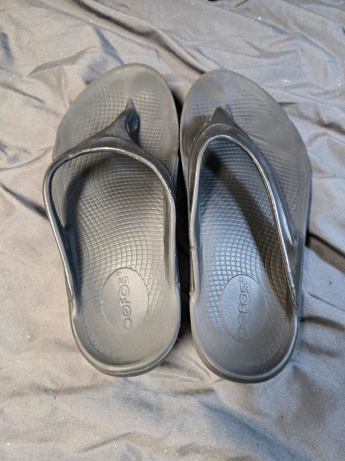 Designer OOFOS 1000 Black Original Thong Flip Flop Sandal W 6 Size US 6 / IT 36 - 6 Thumbnail