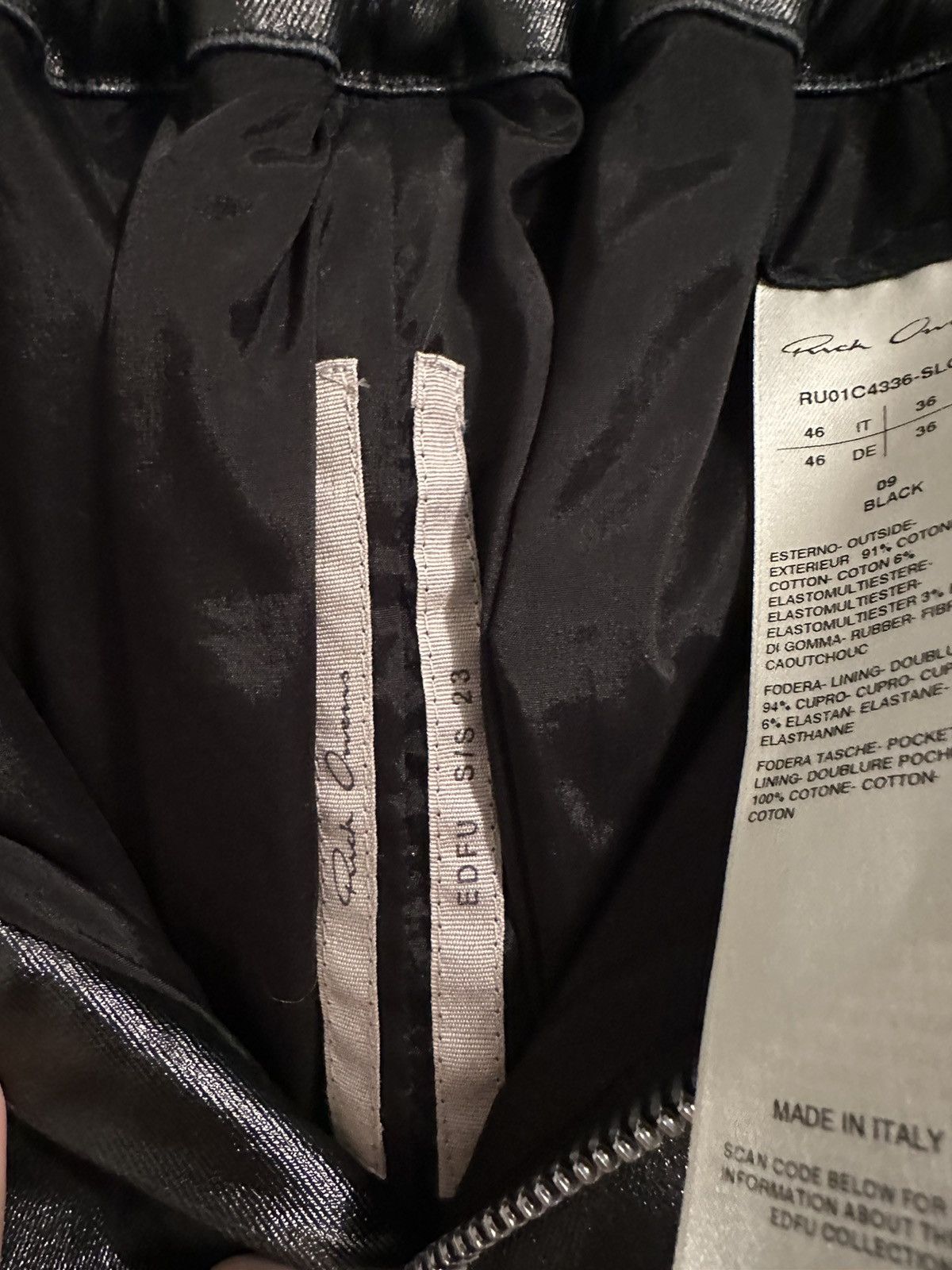 Rick Owens Rick Owens Easy Strobe Cargo Black Lacquered Denim Size US 28 / EU 44 - 4 Thumbnail