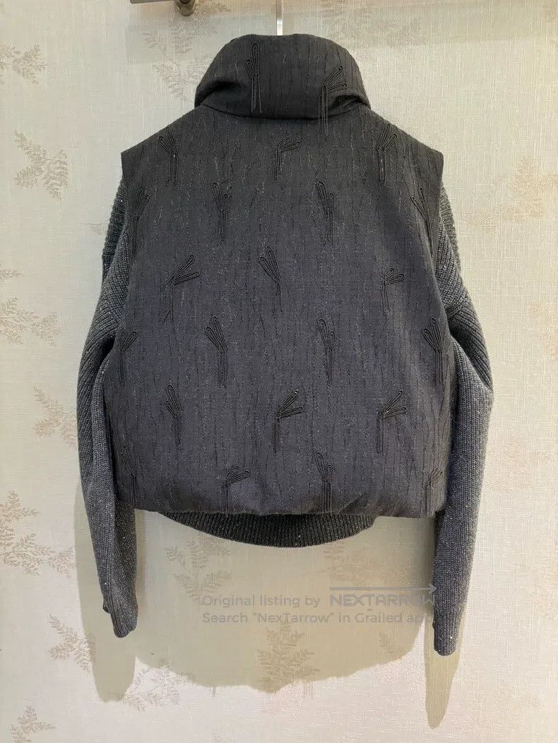 Brunello Cucinelli Brunello Cucinelli Women's Grey Fringe Puff Down Vest Size XS / US 0-2 / IT 36-38 - 2 Thumbnail