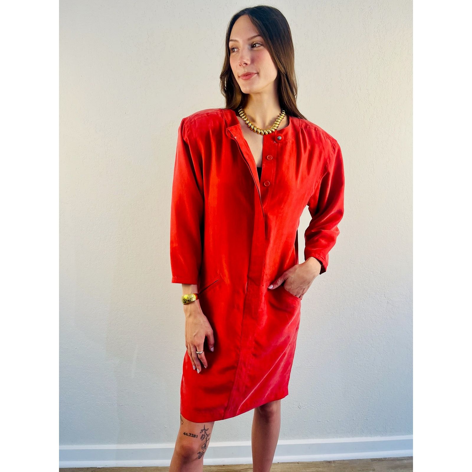 Other Vintage 100% Silk Dress Size M / US 6-8 / IT 42-44 - 8 Thumbnail