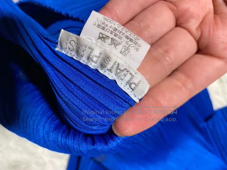 Issey Miyake Issey Miyake Electric Blue Klein Blue Short Sleeve Size L / US 10 / IT 46 - 4 Thumbnail