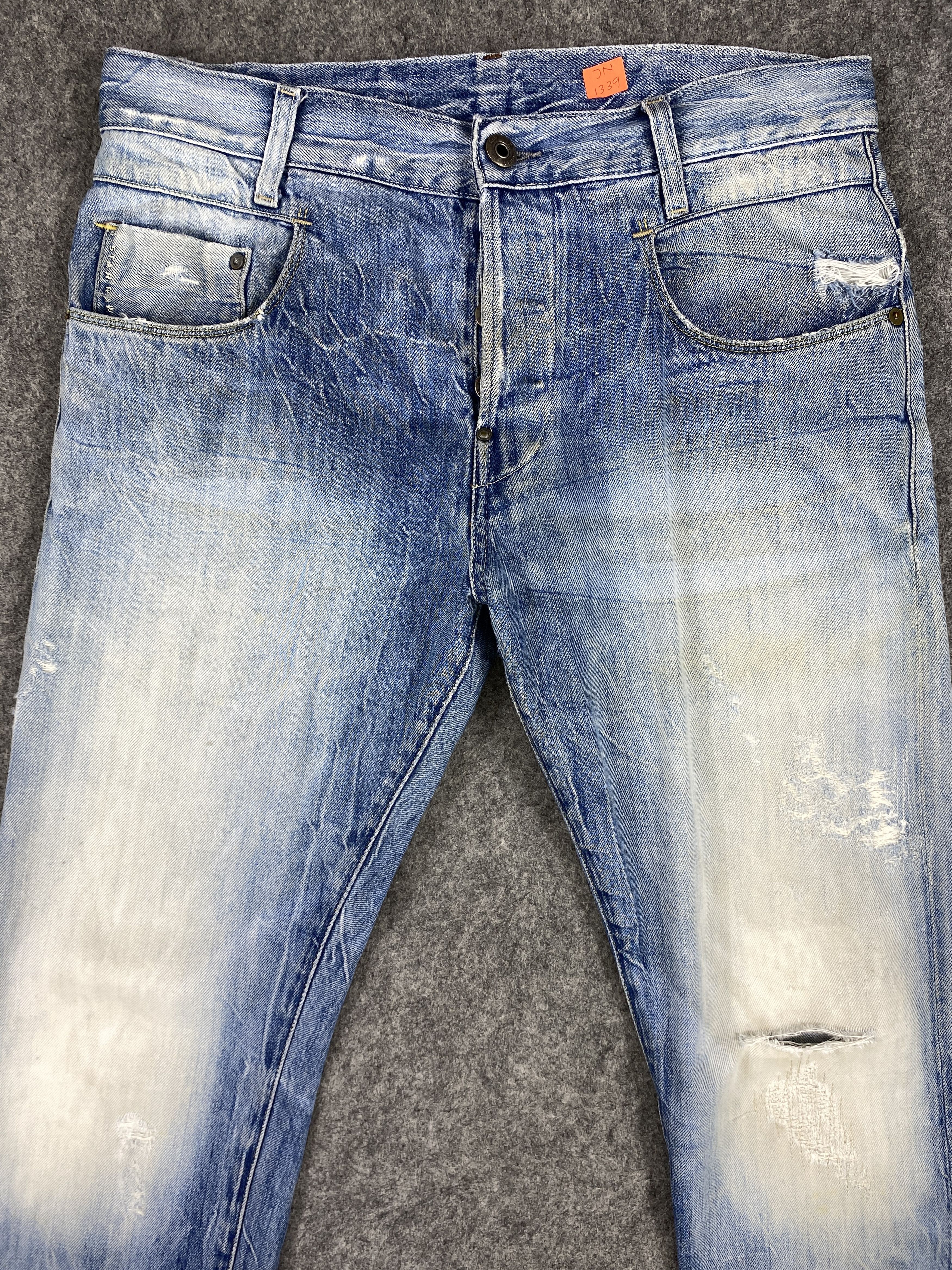 Japanese Brand Redline Light Wash G-Star Jeans 32x32.5 Denim -JN1339 Size US 32 / EU 48 - 3 Thumbnail