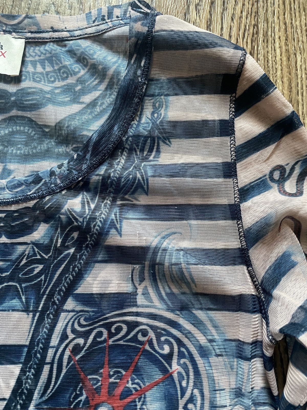 Jean Paul Gaultier Jean Paul Gaultier x Lindex tattoo mesh top shirt LS Size M / US 6-8 / IT 42-44 - 4 Thumbnail
