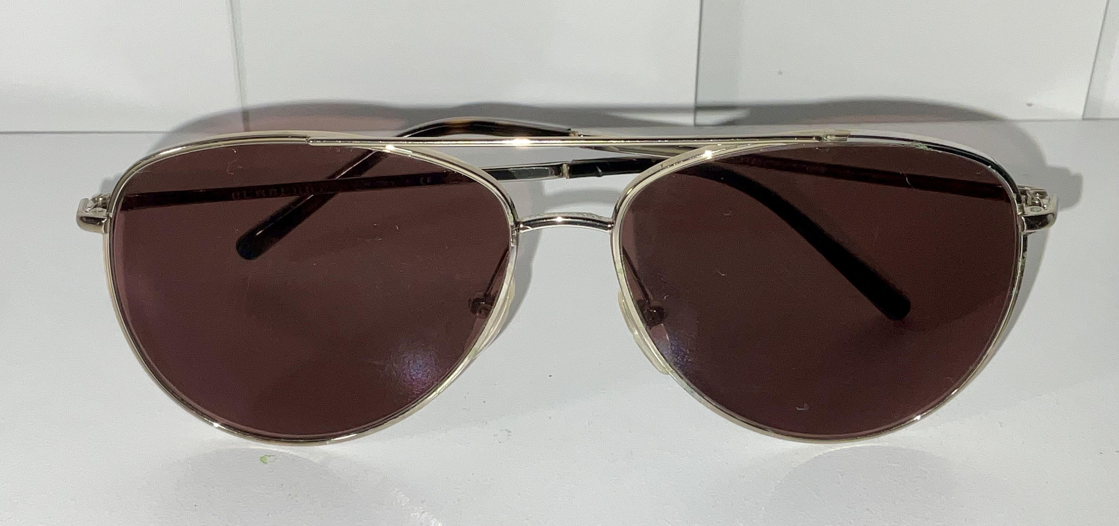 Burberry Rose Gold Aviator Sunglasses with Pink-Tinted Lenses Rose Gold Grandpa Thin Aviator Tinted Sunglasses with Pink  main image 4