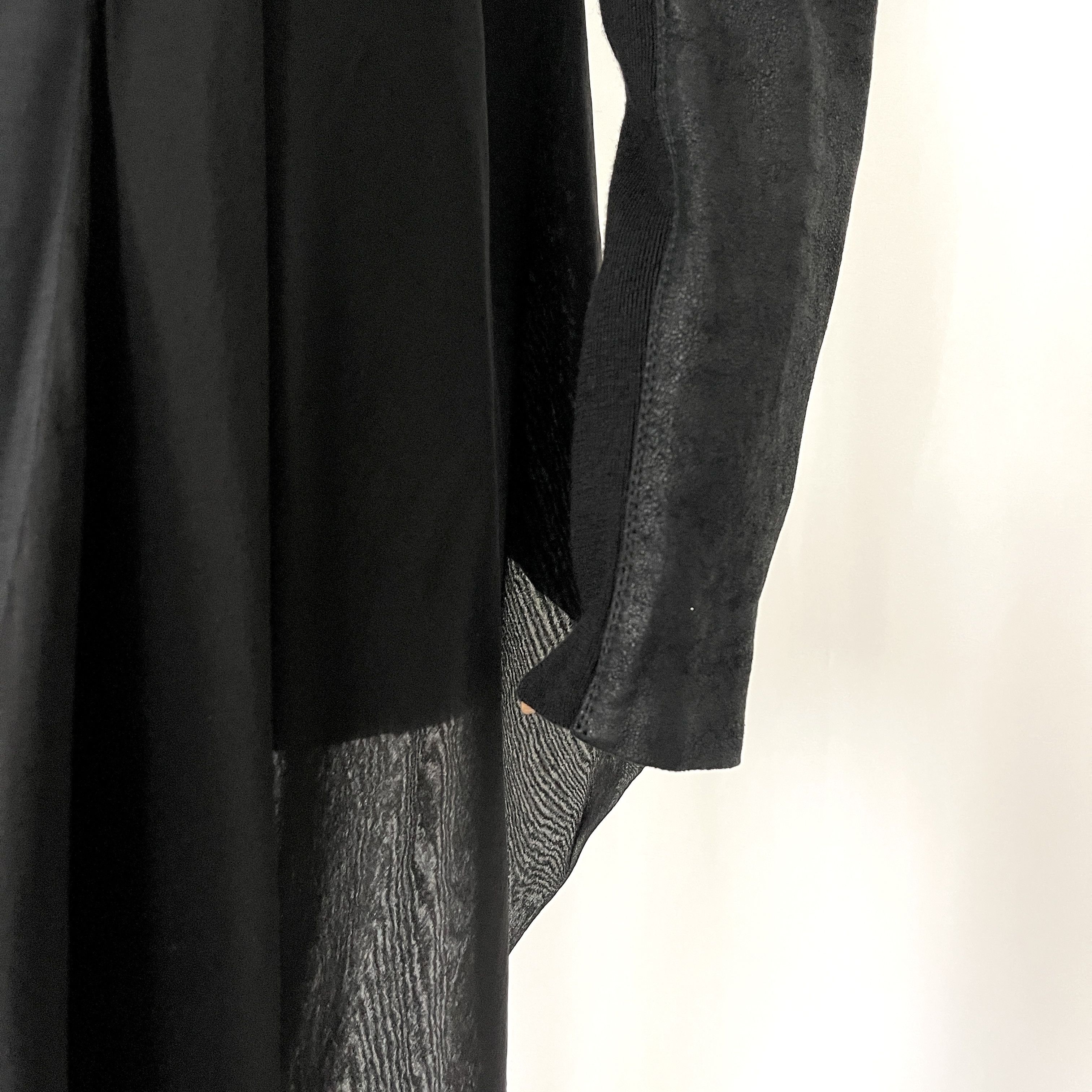 Rick Owens RICK OWENS Black Leather wool and Silk Cardigan size 43 IT Size M / US 6-8 / IT 42-44 - 3 Thumbnail