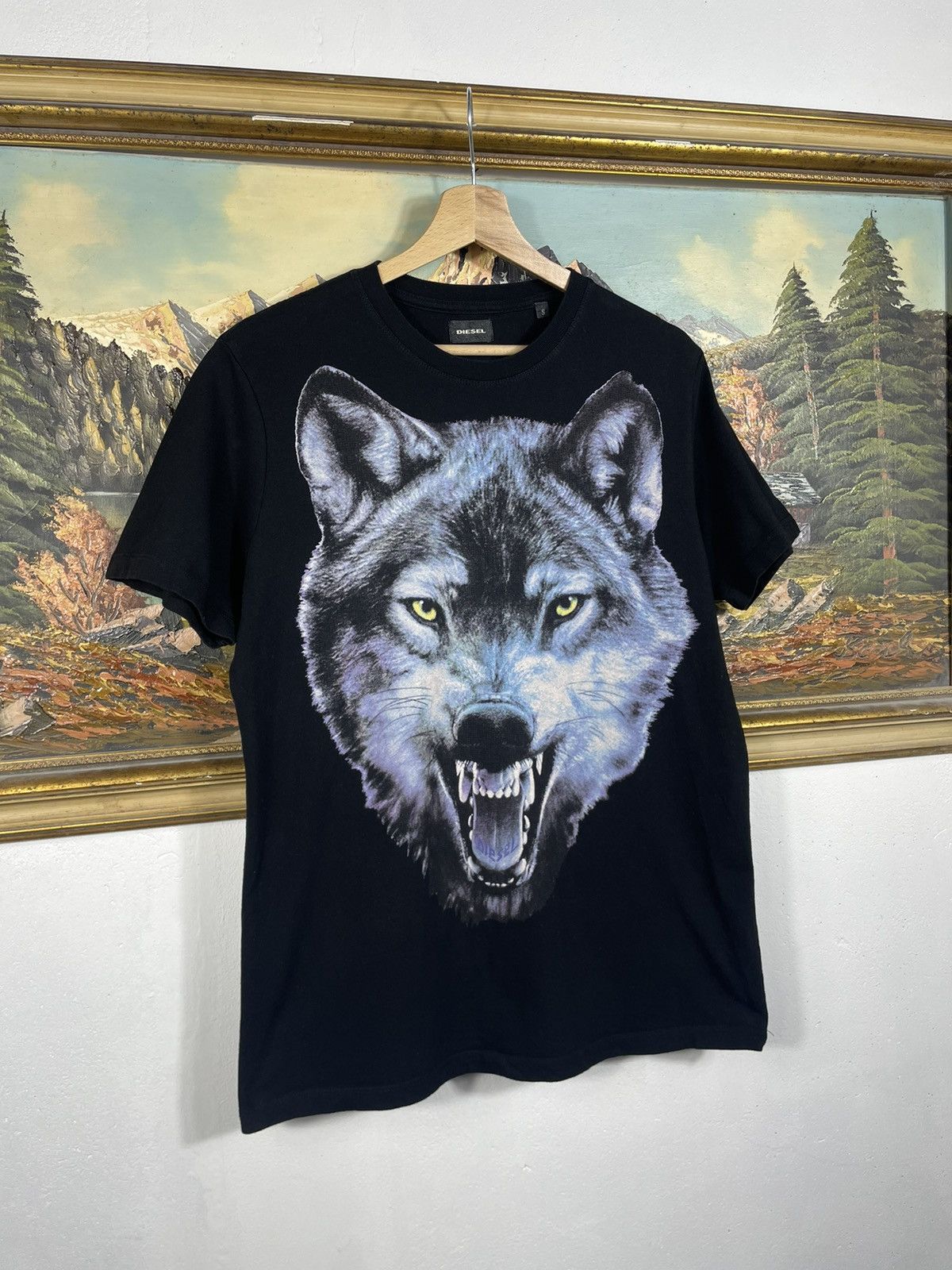 Diesel × Vintage Diesel Black T-shirt Tee Big Wolf Graphic Size US S / EU 44-46 / 1 - 2 Thumbnail