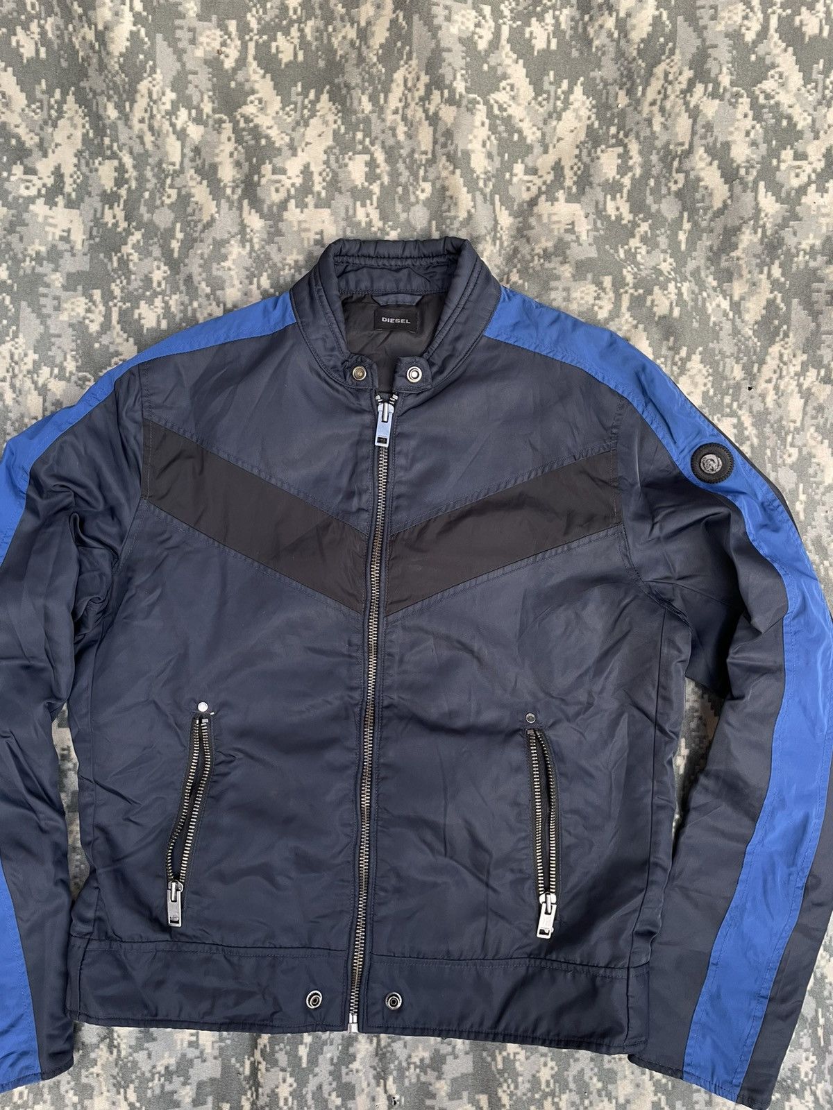 Diesel DIESEL Moto- Bomber Jacket - Navy/Electric Blue Size US XL / EU 56 / 4 - 3 Thumbnail