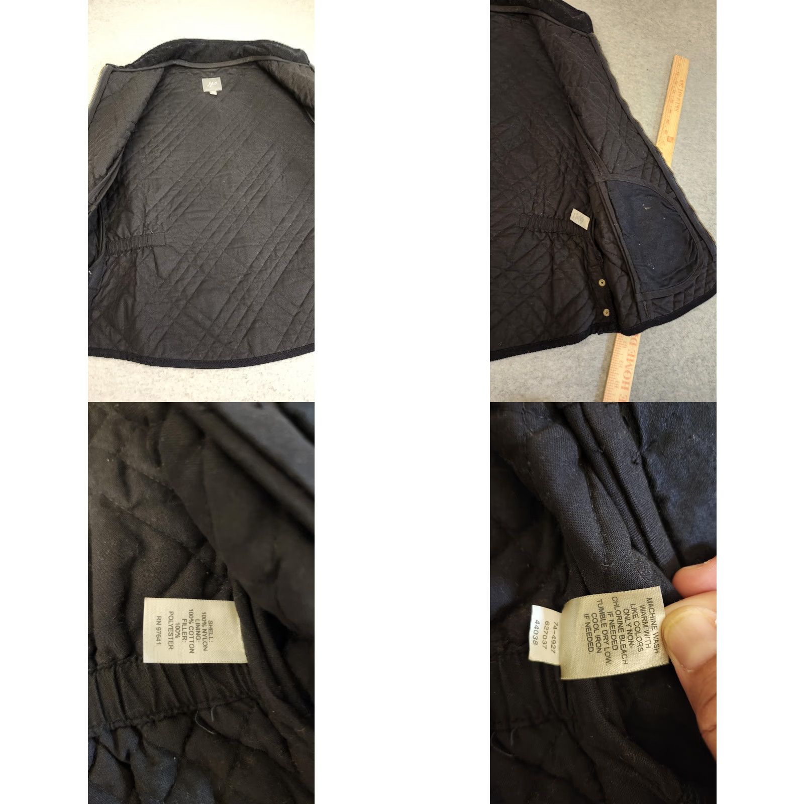 J. Jill J. Jill Vest Womens Medium Black Quilted Zip Front Puffer Jacket Layering Size M / US 6-8 / IT 42-44 - 8 Thumbnail