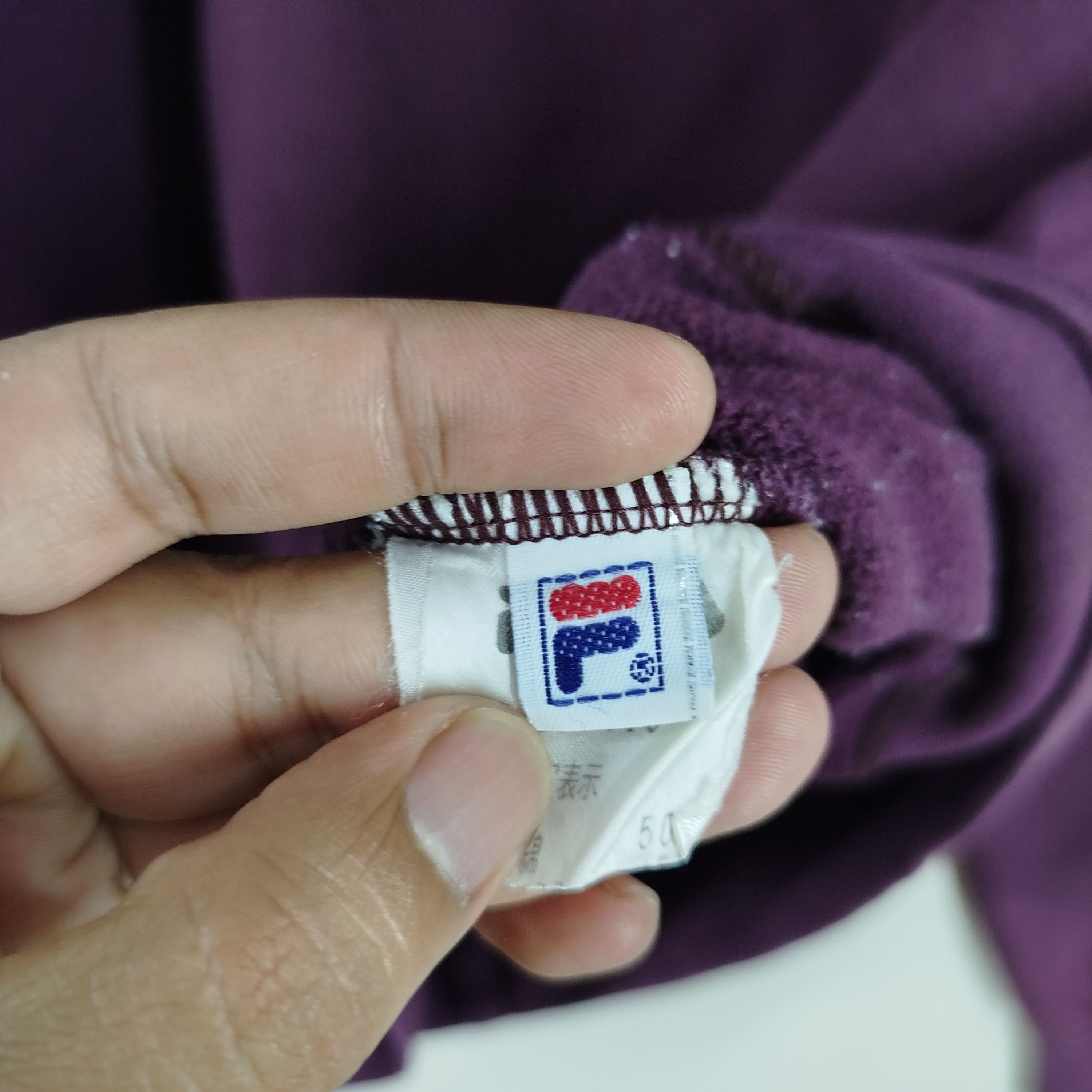 Fila Vintage Fila Center Logo Made In Japan Dark Purple Faded Size US L / EU 52-54 / 3 - 6 Thumbnail