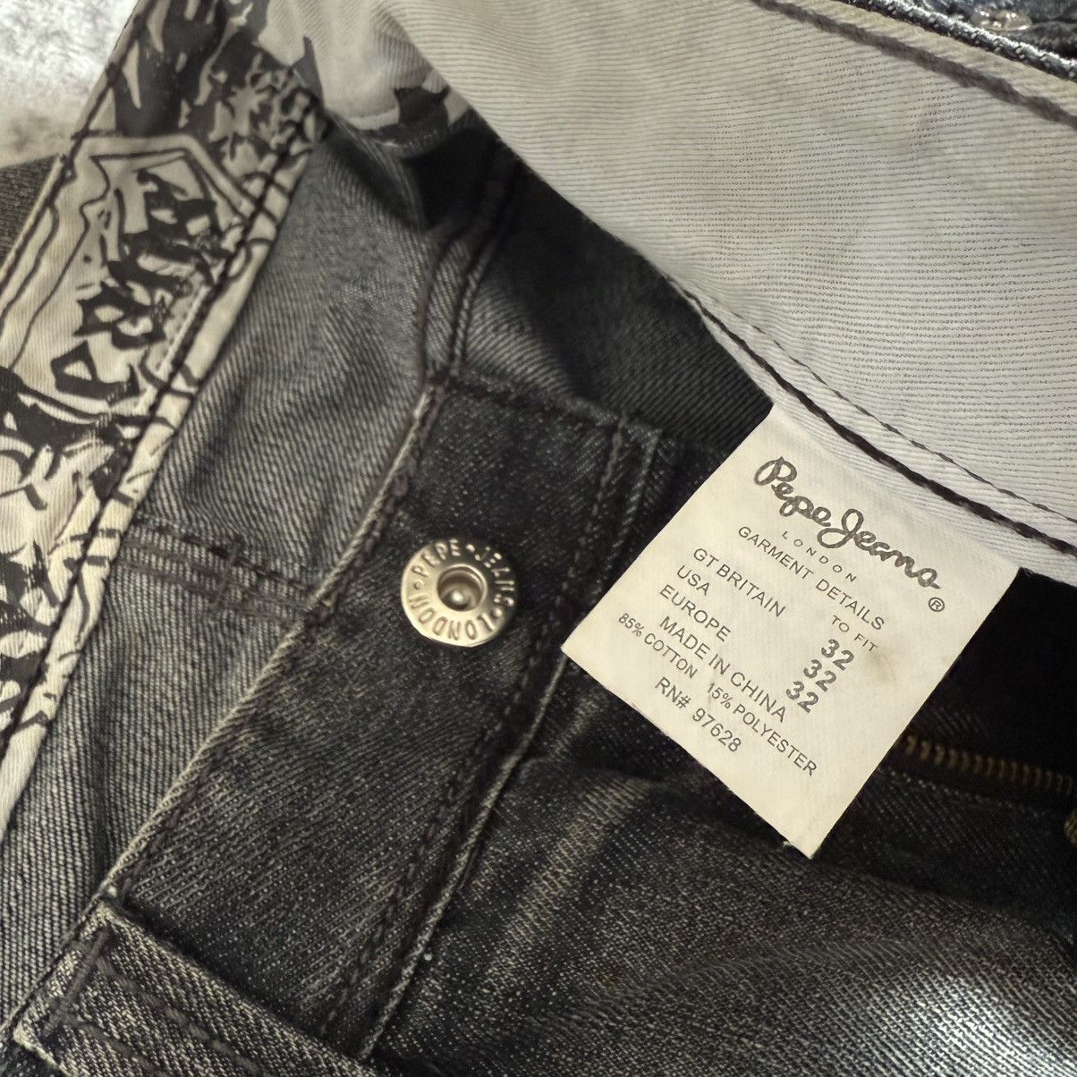 Affliction ✝️ Vintage Pepe Jeans Gothic Studded Cross Denim CH Style Size US 32 / EU 48 - 15 Thumbnail