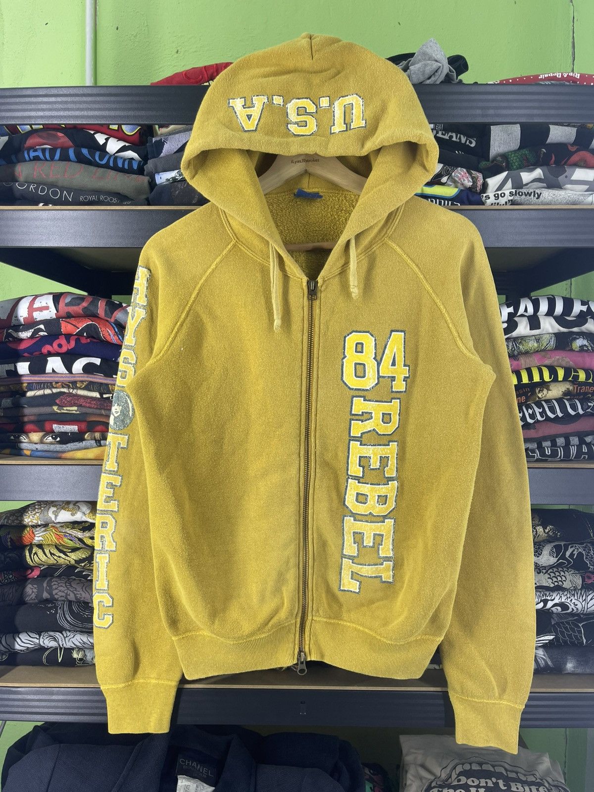 Hysteric Glamour Hysteric Glamour 90's Vintage 84 Rebel USA Hoodie Size ONE SIZE - 1 Thumbnail