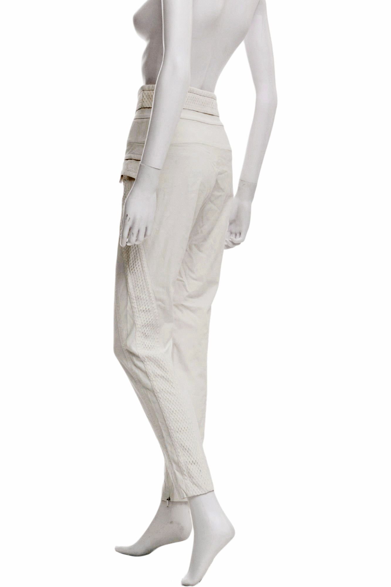 Gucci by Frida Giannini S/S 2010 White High Wasted Tactical Pants Size 28" / US 6 / IT 42 - 3 Thumbnail