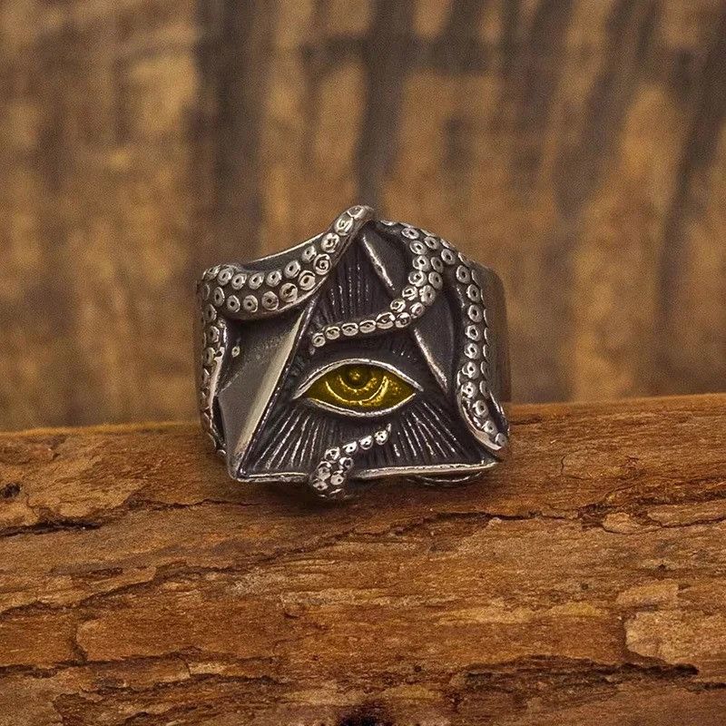 Vintage Retro Golden Eye Ring Size ONE SIZE - 1 Thumbnail