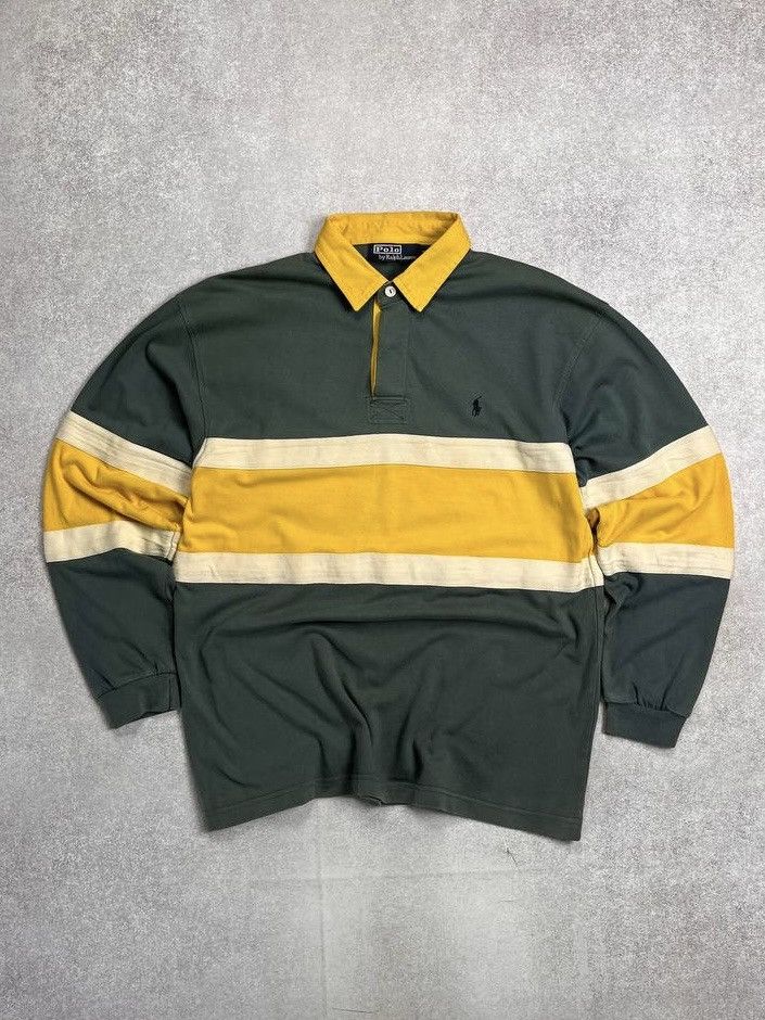 Vintage Vintage Polo Ralph Lauren Boxy Rugby Shirt Y2K XL Size US XL / EU 56 / 4 - 1 Thumbnail