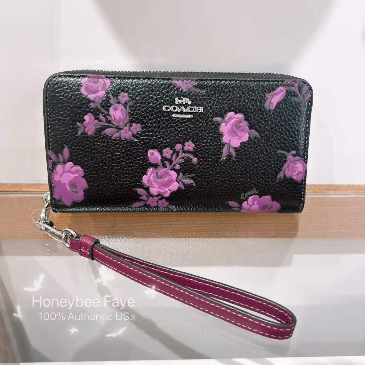 Coach NWT Coach Long Zip Around Wallet With Floral Print CCL36 Size ONE SIZE - 1 Thumbnail