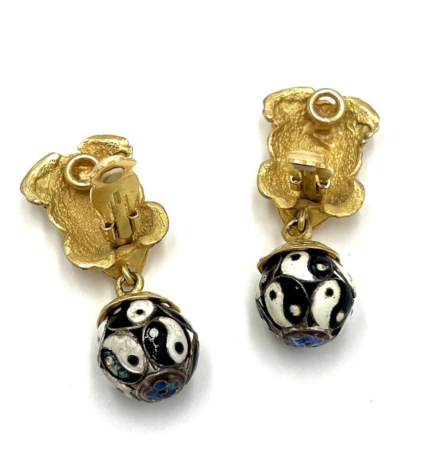 Other Glenn Miller Anne Turk Tree Frog Yin-Yang Cloisonné Earrings Size ONE SIZE - 3 Thumbnail