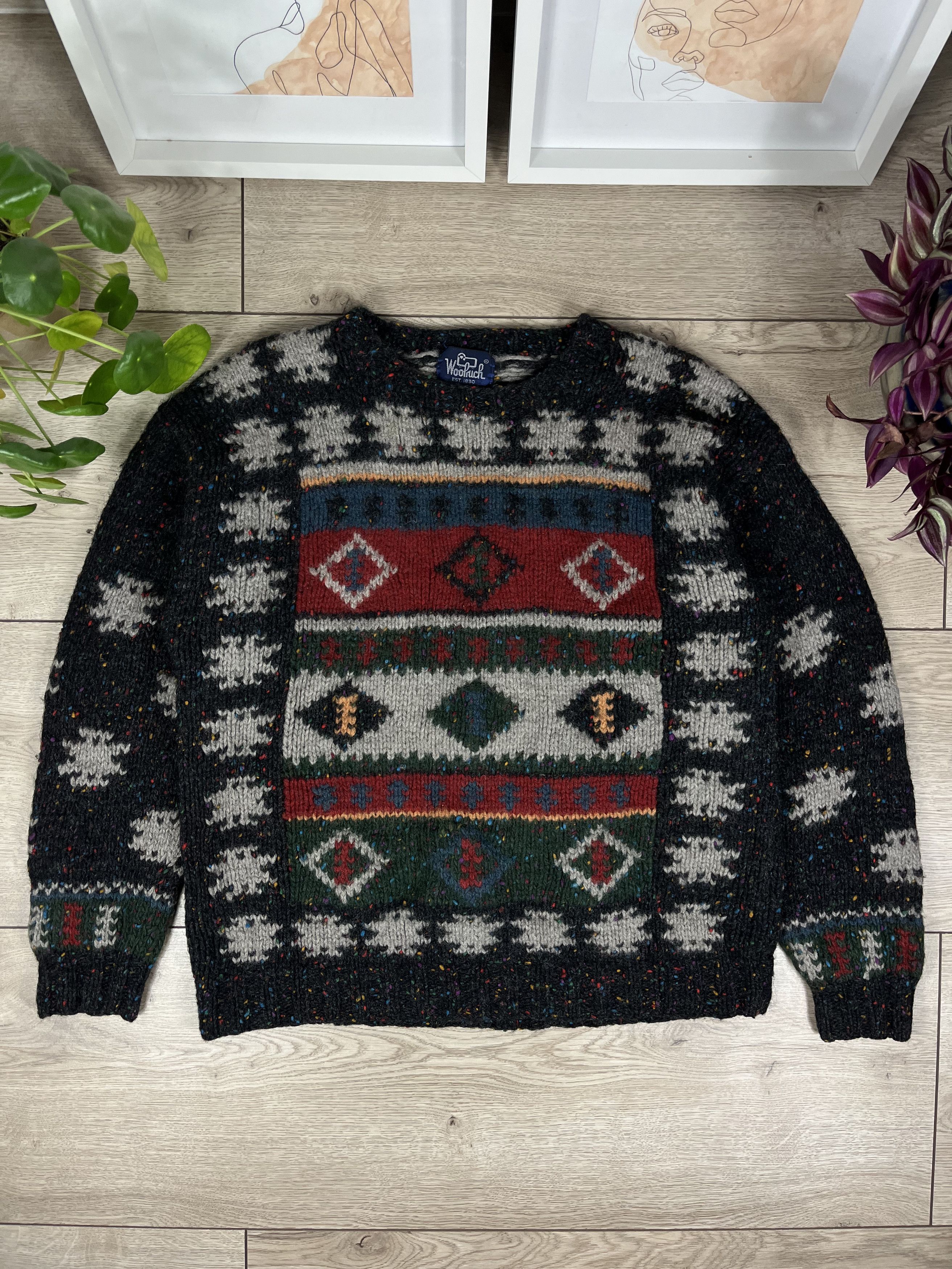 Vintage × Woolrich Woolen Mills Rare Vintage wool woolrich navajo aztec sweater abstract Size US M / EU 48-50 / 2 - 1 Thumbnail
