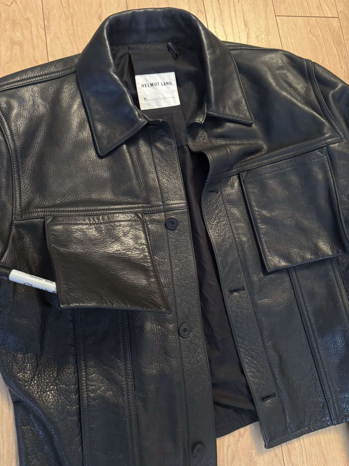 Helmut Lang Helmut Lang Leather Jacket Flap Pockets Size US M / EU 48-50 / 2 - 3 Thumbnail