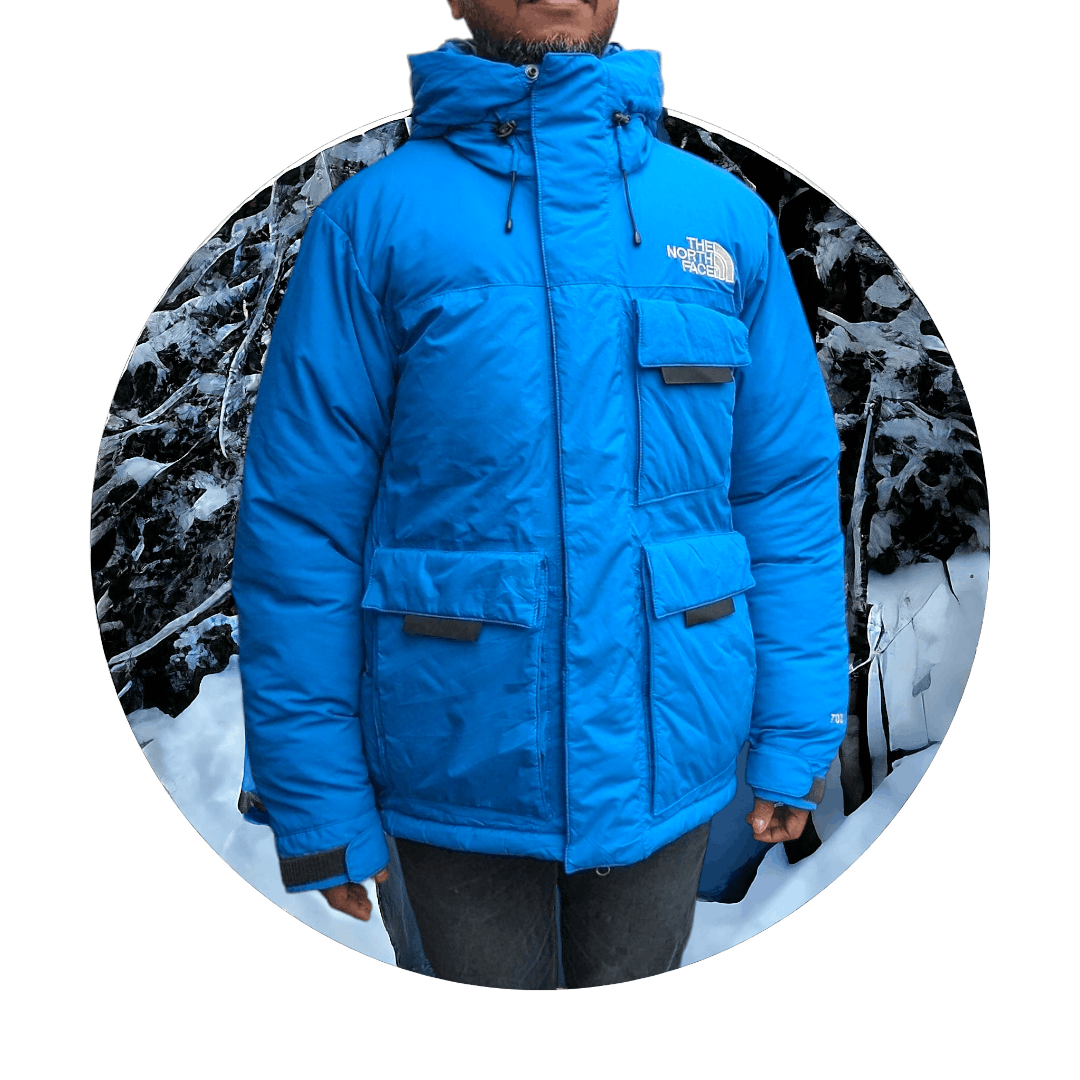 image of The North Face 700 Himalayan Heavyweight Puffer Jacket in Blue, Men's (Size Medium)