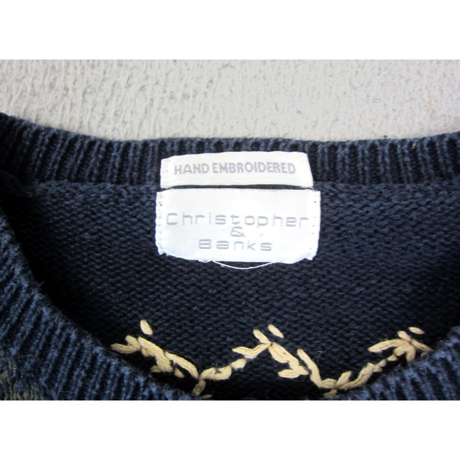 Vintage VINTAGE Christopher & Banks Cardigan Sweater Womens Large Blue Embroidered 90s Size L / US 10 / IT 46 - 3 Thumbnail