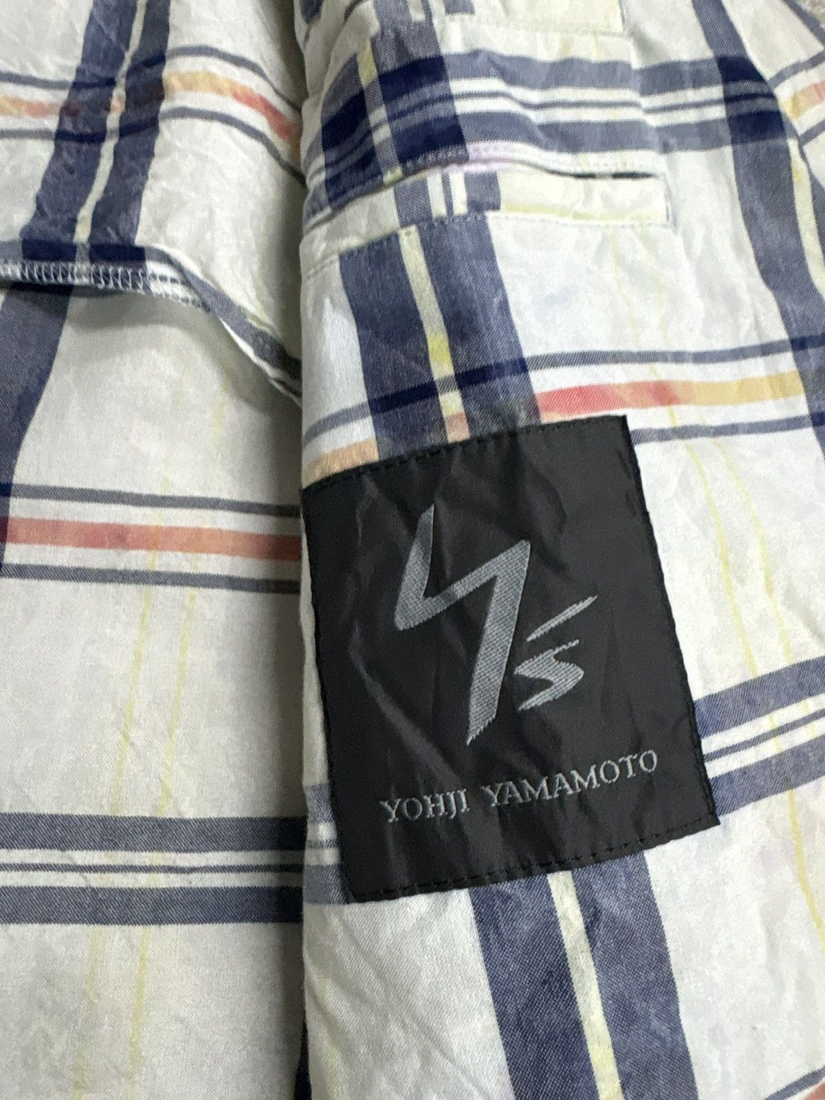 Yohji Yamamoto Vintage Rayon Yohji Yamamoto Ys Blazer Plaid Patchwork Size 50R - 8 Thumbnail