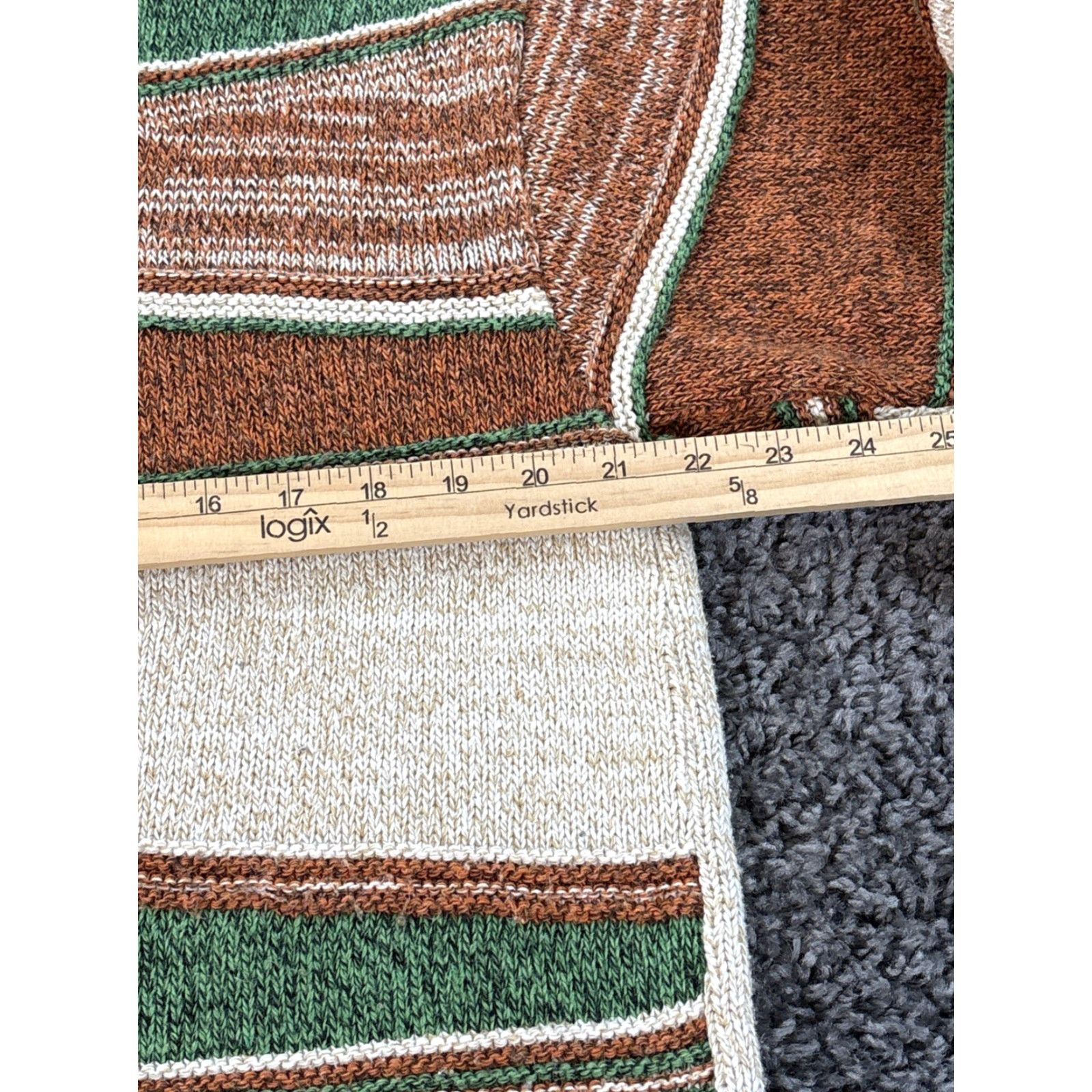 Coogi VINTAGE Kervan Sweater Cardigan Turtleneck Striped Lambswool XL Mens Ivory Abstract Style Size US XL / EU 56 / 4 - 3 Thumbnail