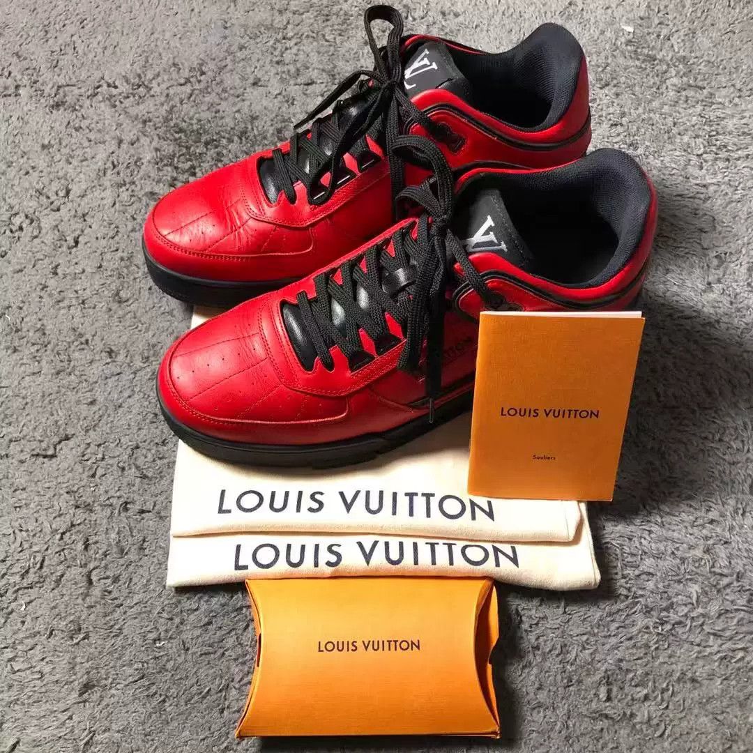 Louis Vuitton Louis Vuitton Red Lowtop Sneakers 41.5 Men Size US 9 / EU 42 - 1 Thumbnail