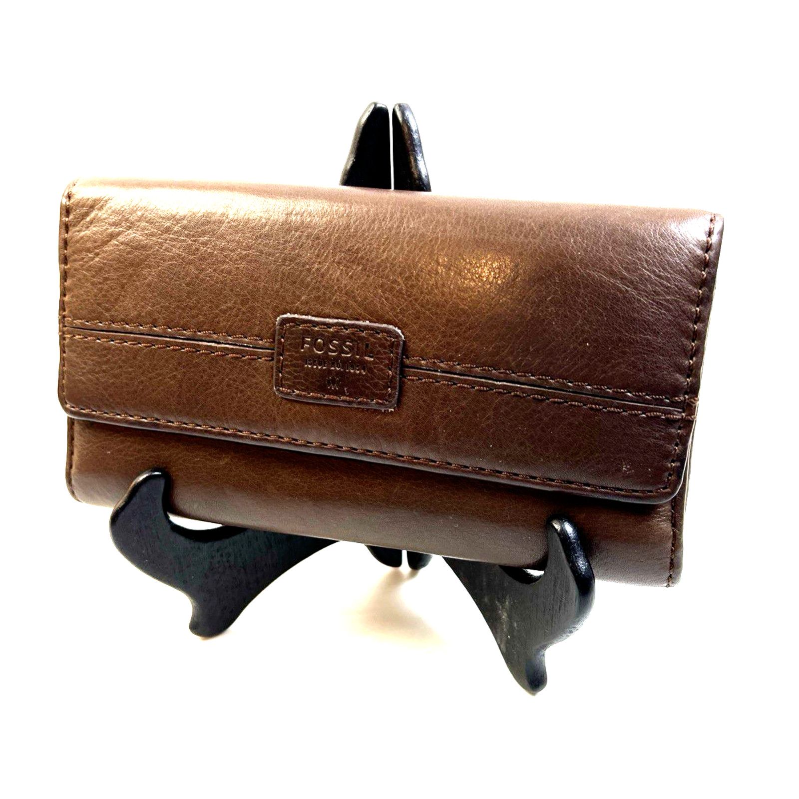 Fossil Fossil Flap Clutch Wallet Women Leather Credit Card Holder Size ONE SIZE - 1 Thumbnail